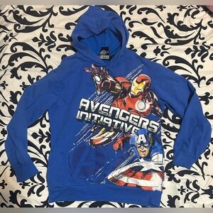 💰2/$10 Avengers kids blue hoody sweater w/ pockets- size xxl/xl